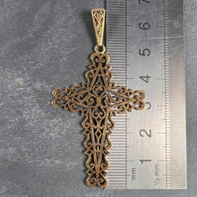 Load image into Gallery viewer, French 18K Yellow Gold Filigree Cross Pendant
