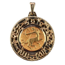 Load image into Gallery viewer, French Sagittarius Zodiac 18K Yellow Gold Charm Pendant
