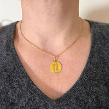 Load image into Gallery viewer, French Saint Bernadette Souberous Lourdes 18K Yellow Gold Charm Pendant
