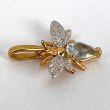 Load image into Gallery viewer, French Honey Bee Aquamarine 18K Yellow White Gold Charm Pendant

