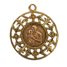 Load image into Gallery viewer, French Dropsy Madonna and Child 18K Yellow Rose Gold Charm Pendant
