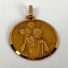 Load image into Gallery viewer, French Saint Christopher 18K Yellow Gold Charm Pendant

