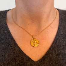 Load image into Gallery viewer, French Saint Christopher 18K Yellow Gold Charm Pendant
