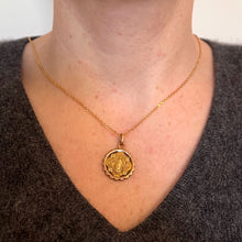 Load image into Gallery viewer, French Virgin Mary Rolled 18K Yellow Rose Gold Charm Pendant
