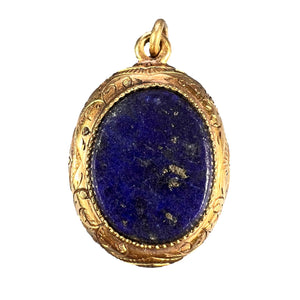French Lapis Lazuli 18K Yellow Gold Charm Pendant