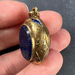 French Lapis Lazuli 18K Yellow Gold Charm Pendant