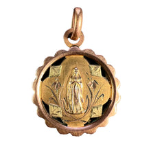 Load image into Gallery viewer, French Virgin Mary Rolled 18K Yellow Rose Gold Charm Pendant

