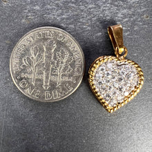 Load image into Gallery viewer, Italian Love Heart 18K Yellow White Gold Diamond Charm Pendant
