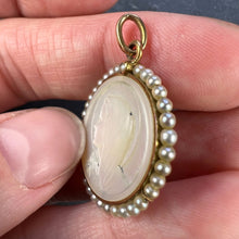 Load image into Gallery viewer, French Virgin Mary Mother of Pearl 18K Yellow Gold Pearl Charm Pendant
