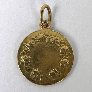 French Saint Oda 18K Yellow Gold Charm Pendant