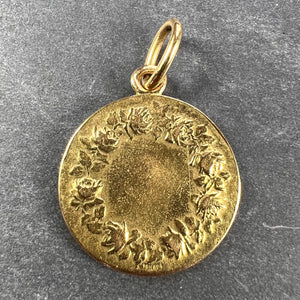 French Saint Oda 18K Yellow Gold Charm Pendant