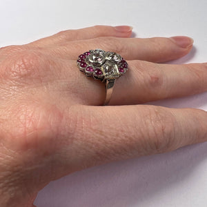 Art Deco Platinum Ruby Diamond Ring