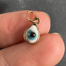 Load image into Gallery viewer, Evil Eye 18K Yellow Gold Glass Charm Pendant
