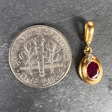 Load image into Gallery viewer, 18K Yellow Gold Natural Ruby Diamond Charm Pendant
