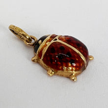 Load image into Gallery viewer, Ladybird 18K Yellow Gold Enamel Charm Pendant
