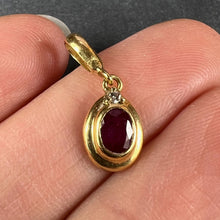 Load image into Gallery viewer, 18K Yellow Gold Natural Ruby Diamond Charm Pendant
