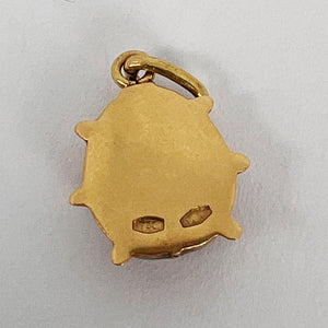 Ladybird 18K Yellow Gold Enamel Charm Pendant