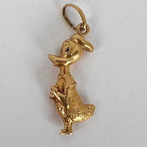 Disney Donald Duck 18K Yellow Gold Charm Pendant