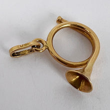 Load image into Gallery viewer, French Horn 18K Yellow Gold Charm Pendant
