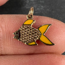 Load image into Gallery viewer, Fish 18K Yellow Gold Enamel Charm Pendant

