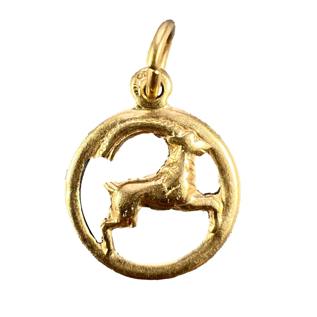 Capricorn Zodiac Goat 14K Gold Charm Pendant