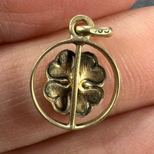 Load image into Gallery viewer, Lucky Clover Shamrock 14K Yellow Gold Green Enamel Charm Pendant
