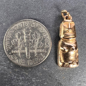Easter Island Statue 18K Yellow Gold Charm Pendant