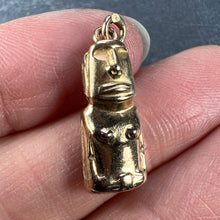 Load image into Gallery viewer, Easter Island Statue 18K Yellow Gold Charm Pendant
