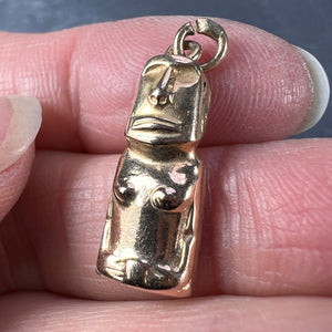 Easter Island Statue 18K Yellow Gold Charm Pendant