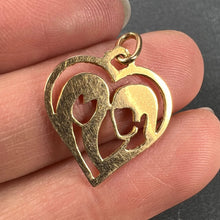 Load image into Gallery viewer, French 18K Yellow Gold Lovers Love Heart Charm Pendant
