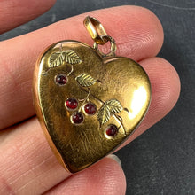 Load image into Gallery viewer, French 18K Yellow Gold Love Heart Cherries Charm Pendant
