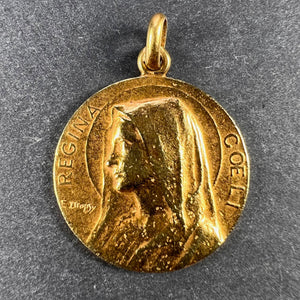 French Dropsy 18K Yellow Gold Virgin Mary Charm Pendant