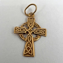 Load image into Gallery viewer, 18K Yellow Gold Celtic Cross Charm Pendant

