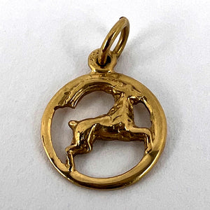 Capricorn Zodiac Goat 14K Gold Charm Pendant
