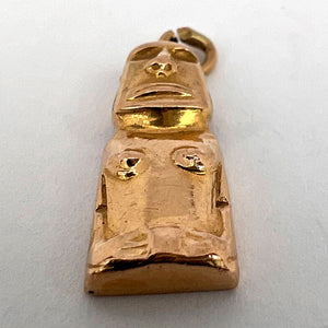 Easter Island Statue 18K Yellow Gold Charm Pendant