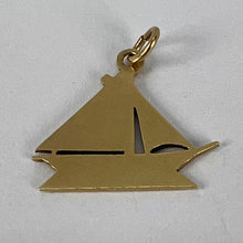 Load image into Gallery viewer, Sailing Yacht 14K Yellow Gold Enamel Charm Pendant
