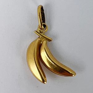 Bananas 18K Yellow Gold Fruit Charm Pendant