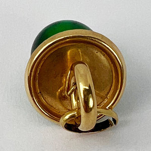 Sphere 18K Yellow Gold Green Charm Pendant