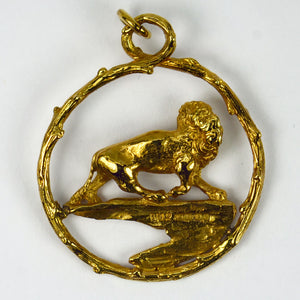 Zodiac Leo 18K Yellow Gold Lion Charm Pendant