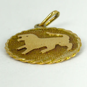 18 Karat Yellow Gold Zodiac Leo Charm Pendant