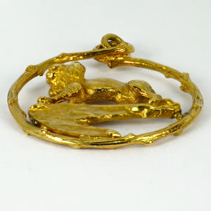 Zodiac Leo 18K Yellow Gold Lion Charm Pendant