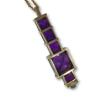 Load image into Gallery viewer, Amethyst Gold Diamond Pendant Necklace
