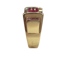Load image into Gallery viewer, Art Moderne Ruby 18 Karat Gold Tank Ring
