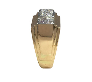 1935 Art Deco Diamond Rose Gold Platinum Ring