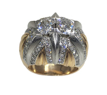 Load image into Gallery viewer, French Retro Diamond 18K Gold Platinum Bombe Ring
