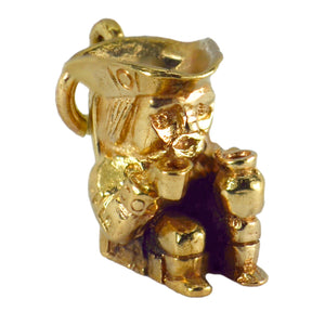 9K Yellow Gold Toby Jug Charm Pendant