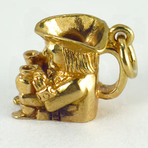9K Yellow Gold Toby Jug Charm Pendant