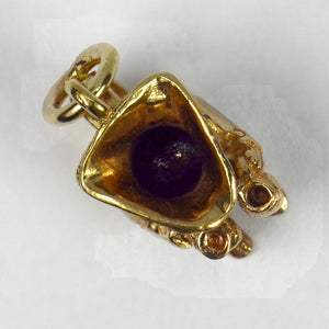 9K Yellow Gold Toby Jug Charm Pendant