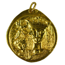 Load image into Gallery viewer, Virgin of the Lilies 18K Yellow Gold Pendant
