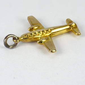 9K Yellow Gold Airplane Charm Pendant
